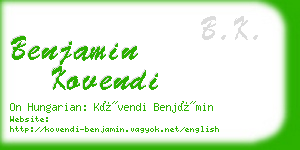 benjamin kovendi business card